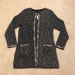 NWT Talbots Long Tweed Sweater Jacket Size L